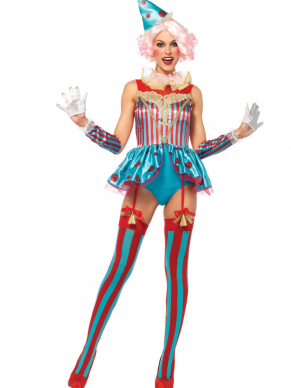 Blije Sexy Circus Clown Kostuum