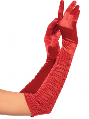 Ruched Satin Gloves